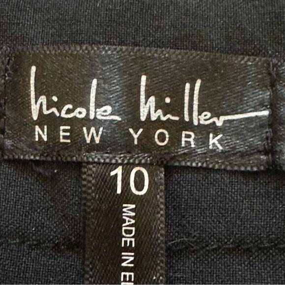 Nicole Miller black high-rise wide leg dress pants slacks size 10
 b20 - Picture 2 of 5